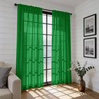 SpaceDresser Check Sheer Curtains 63 Inches Long - Image 6