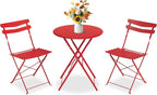 GarveeLife 3 Piece Patio Bistro Set, Folding Patio Bistro Table and Chairs Set by GarveeLife