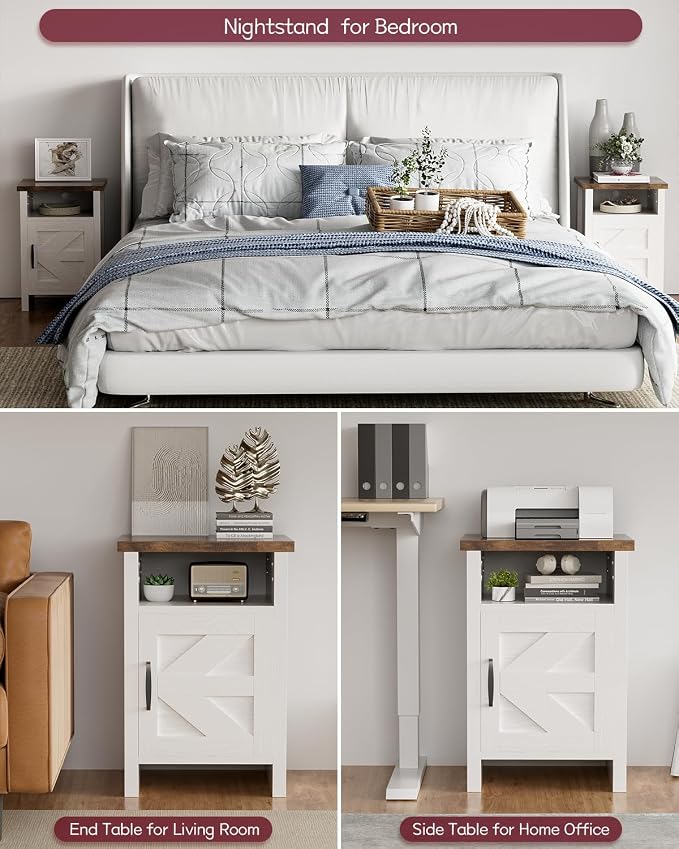 YESHOMY Farmhouse Modern Nightstand - Image 6