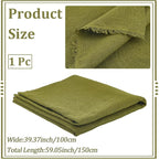 59 Inch Dark Olive Green Linen Cotton Canvas Fabric by The Yard Sheet Quilting - Image 2