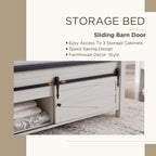 JXQTLINGMU King Farmhouse Wood Bed Frame - Image 4