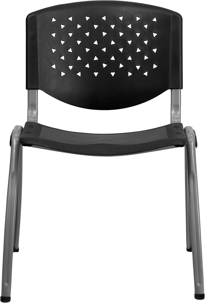 Flash Furniture HERCULES Series 880 lb. Capacity Black Plastic Stack Chair - Image 10