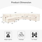 ROWHY 150'' Modular Sectional Cloud Couch, 7 Seater Corner Sofa Big Comfy - Image 2