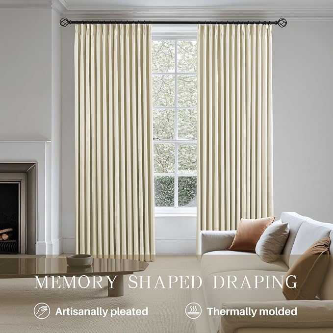 Pinch Pleated Linen Curtains 100% Blackout 84 Inches Long - Image 5