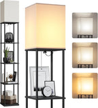 SUNMORY 5 Tier Floor Lamp with Shelves, Modern Square Standing Lamp with 3 by SUNMORY