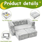 Kids Couch, Dark Grey | Glow-in-The-Dark, Chair Seat, Playroom Furniture - Image 6