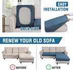H.VERSAILTEX Sectional Couch Covers 3 Pieces Sofa Seat Cushion Covers L Shape - Image 5