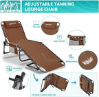 #WEJOY Folding Lounge Chair Outdoor, 5-Position Adjustable Sunbathing Tanning - Image 4