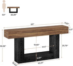 Tribesigns 63-Inch Long Console Table, 2-Tier Entryway Table Sofa Table - Image 2