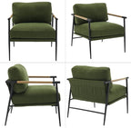 Ya-Home Mid-Century Accent Chair, Soft Armchair Linen Fabric Lounge Chair - Image 3