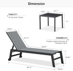 PURPLE LEAF Patio Chaise Lounge Set 4 Pieces Aluminum Outdoor Lounge Chairs - Image 2