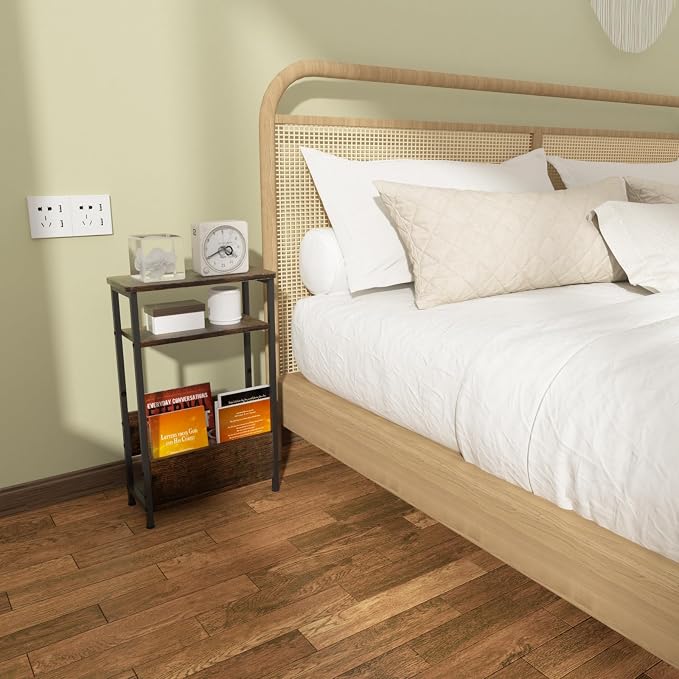THUMEYE 7.1" Narrow Side Table for Small Spaces, 3 Tier Small End Table - Image 6