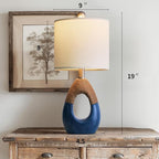 OYEARS 19" Table Lamp for Living Room, Boho Lamp for Bedroom, Bedside for - Image 4