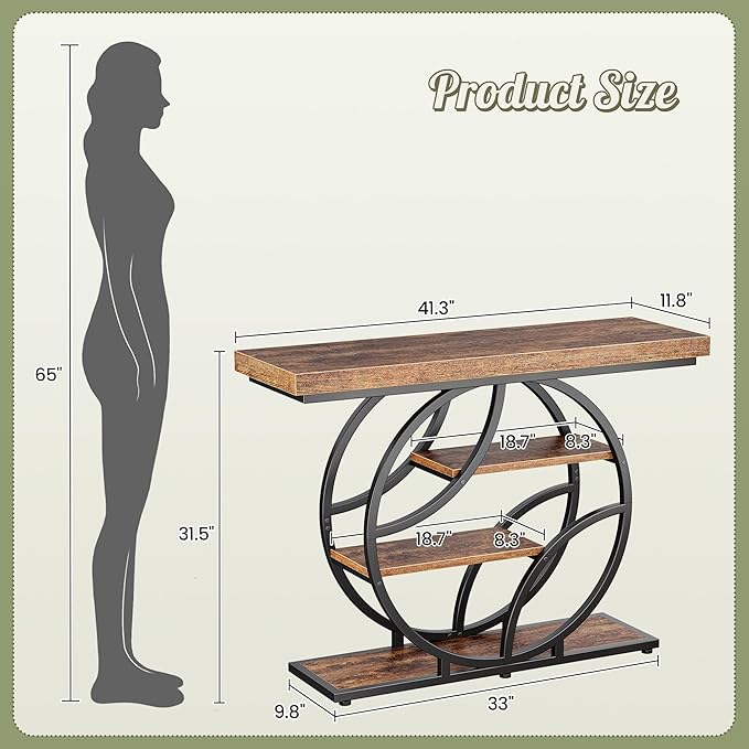 Huuger Modern Console Table, 41.3 Inch Sofa Table - Image 2