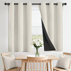 SimpleHome Cream 100% Blackout Curtains Room Darkening Living Room 36 Inch | by SimpleHome