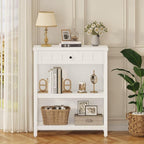 FATORRI Small Bookcase with Drawer, Wood and Metal Bookshelf - Image 7