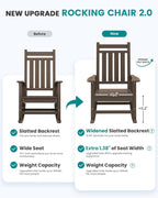 SERWALL Oversized Outdoor Rocking Chair Set of 2, HDPE Rocker - Image 3