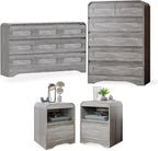 4 Piece Bedroom Set, Dresser and Nightstand Sets, Including Modern Wooden Large by SOLACEFURNITURE
