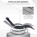 Outsunny Zero Gravity Rocking Chair Outdoor Chaise Lounge Chair Recliner Rocker - Image 4