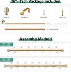 QDWIS Boho Wood Curtain Rods for Windows 66 to 120 inch, Rustic Decorative - Image 8