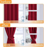 Blackout Curtains for Bedroom, Christmas Red 52 x 45 Inch, 2 Panels | Thermal - Image 4