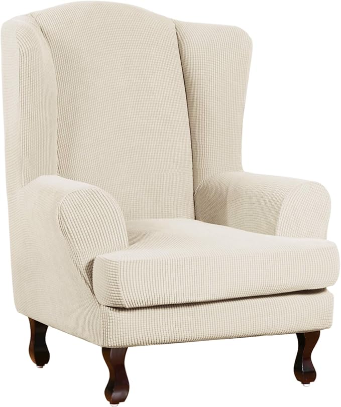 Turquoize Wingback Chair Covers 2 Piece Wing Chair Slipcover Stretch Slipcovers by Turquoize