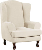 Turquoize Wingback Chair Covers 2 Piece Wing Chair Slipcover Stretch Slipcovers by Turquoize