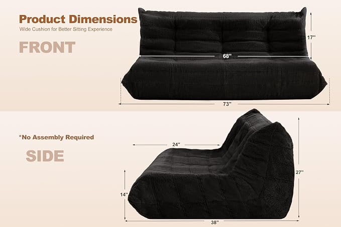 Bean Bag 3-Seater Chair Big Sofa Beanbag Chair - Image 2
