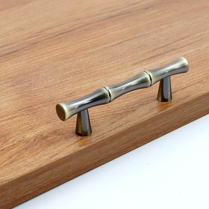 2PCS Bamboo Pull, Bronze Antique Brass Zinc Alloy Cabinet Handles, 2.5 Inch - Image 6