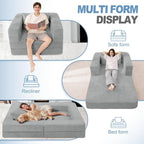 Futon Sofa Bed with Pillow, 3-in-1 Sleeper Sofa Bed with Removable Cover - Image 4