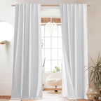 NICETOWN Back Tab 100% Blackout Linen Curtains by NICETOWN