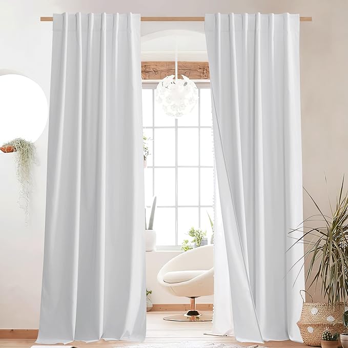 NICETOWN Rod Pocket 100% Blackout Linen Curtains - Image 2