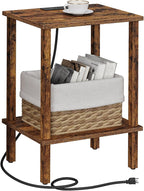TUTOTAK End Table with Charging Station, Small Side Table with Outlets by ChoosetutotakFurnitureBuildYourCozyHome