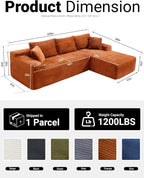 108" Cloud Sectional Couch, Modern Modular Sectional Sofa - Image 2
