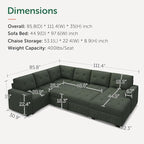 HONBAY Sectional Sleeper Sofa Bed - Image 2
