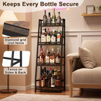 4-Tier Trapezoid Liquor Stand for Home Bar, Stepped Wine Rack Freestanding - Image 5