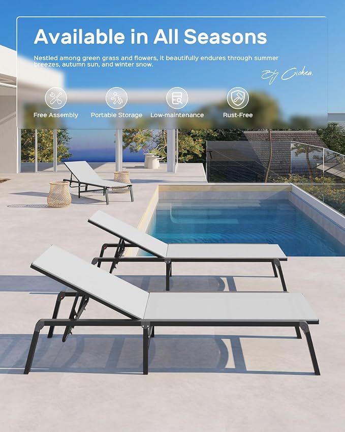 Aluminum Chaise Lounge Ourdoor - Image 6