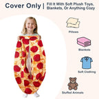 Lukeight Pizza Stuffed Animals Storage Bean Bag Chair Cover - Image 3