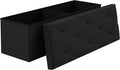 VECELO 43'' Folding Storage Ottoman Bench, Storage Chest, Linen Fabric Foot by VECELO