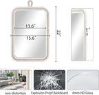 Nautical Rope Mirror Rectangle Wooden 22''Lx16''W White Decorative Mirror - Image 3