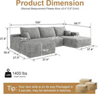 AUGOP 108" Sectional Couches for Living Room Modern Modular Sofa - Image 2