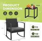 Homall Patio Furniture Set 3 Piece Resin Outdoor Bistro Set Rocking Patio Chairs - Image 4
