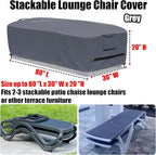 Stackable Chaise Lounge Covers for 2-3 Stackable Patio Lounge Chair, 600D - Image 2