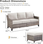 Buenhomino 3 Pieces Patio Furniture Sofa Set-Outdoor Wicker Patio Furniture - Image 8