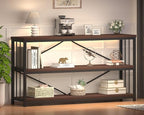 LVB Wood Console Entryway Table, Metal Wooden 3 Tier Sofa Table - Image 6