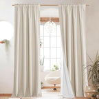 NICETOWN 100% Blackout Linen Curtains - Image 2