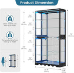 Large Display Cabinet with Glass Doors, 8-Tier RGB Curio Cabinet with Smart - Image 2