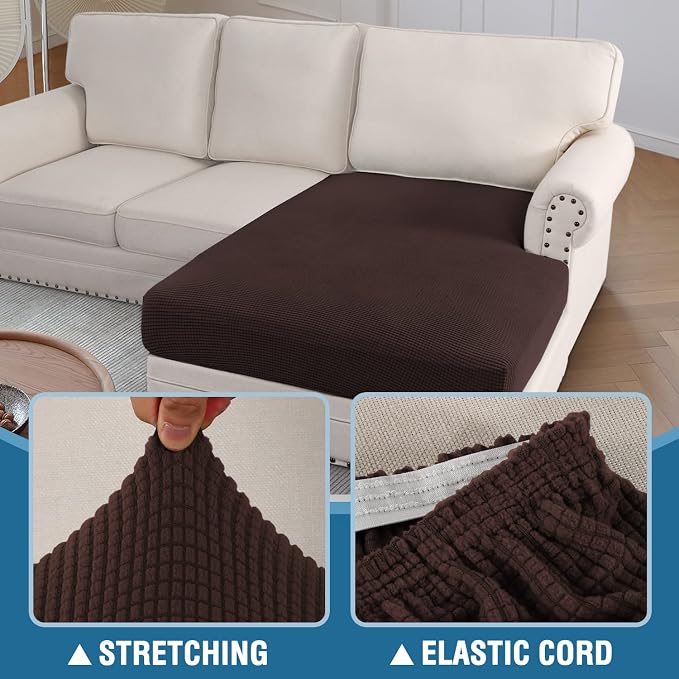 H.VERSAILTEX Sectional Couch Covers 1 Piece Chaise Slipcover L Shape Separate - Image 6
