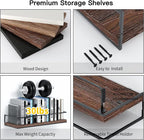Shario Rustic Wood Floating Shelves - Image 7