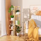 ROMGUAR CRAFT 6 Tier Bamboo Plant Stand Indoor, Wood Tall Flower Holder Corner - Image 4